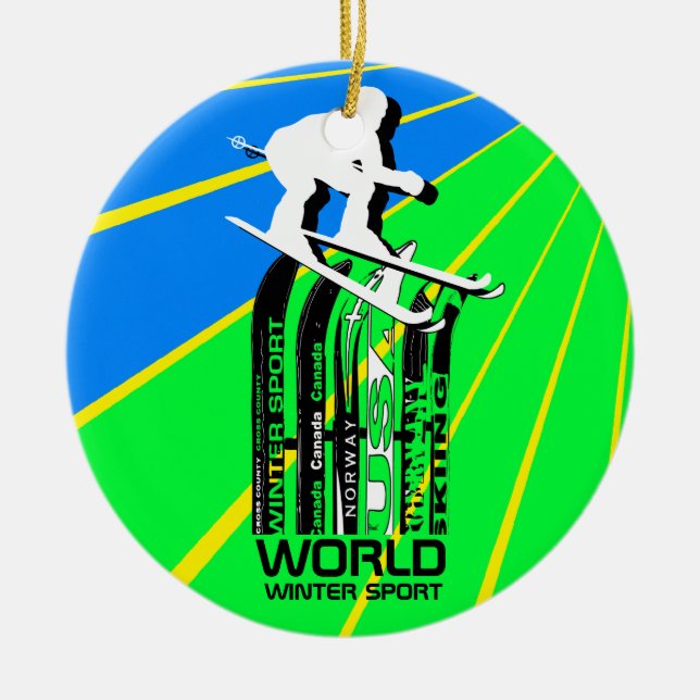 World Winter Sport Ski Ornament (Framsidan)