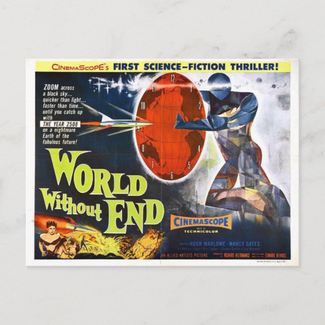 World without End Classic SF Movie poster vykort (Framsida)