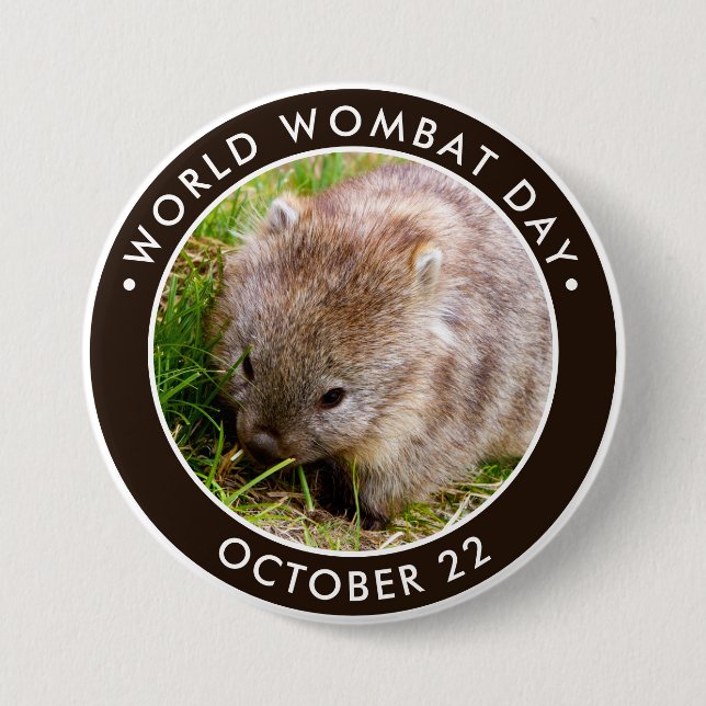 World Wombat Day, söt baby-livbat Knapp (Framsida)