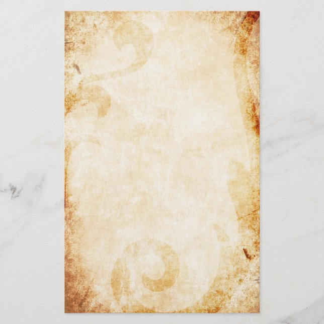 Worlder Parchment med Blommigt Flourish Brevpapper (Framsida)