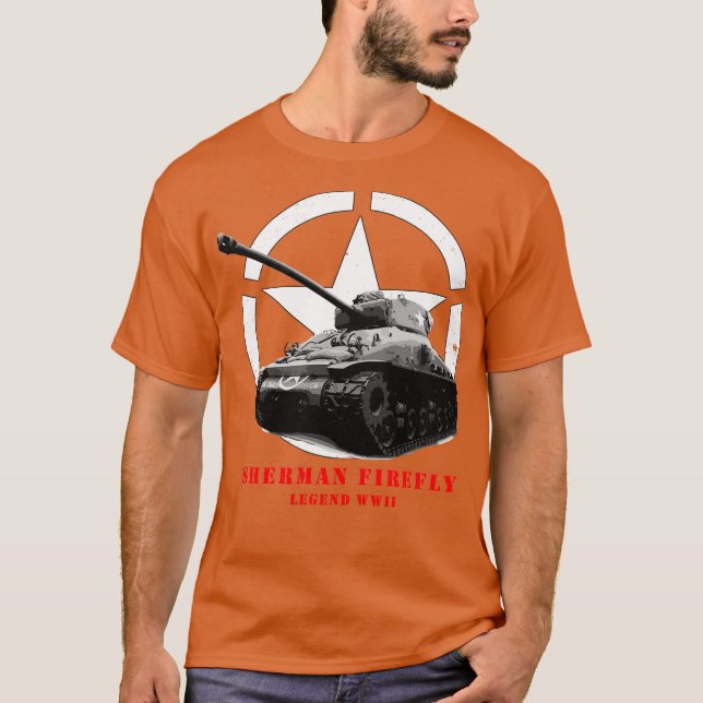 WorldII M4 Sherman Firefly-stridsvagn T Shirt (Framsida)