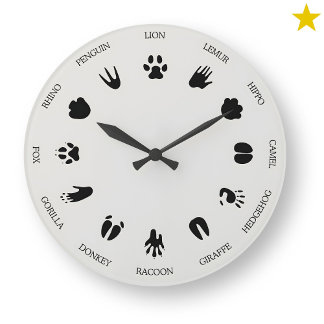 Worldly Animal Tracks Footprints Identification Stor Klocka