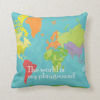 WorldMap_PillowCase Kudde
