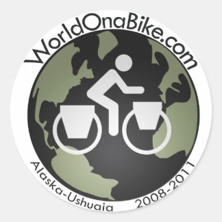 WorldOnaBike.com Logotyp Runt Klistermärke