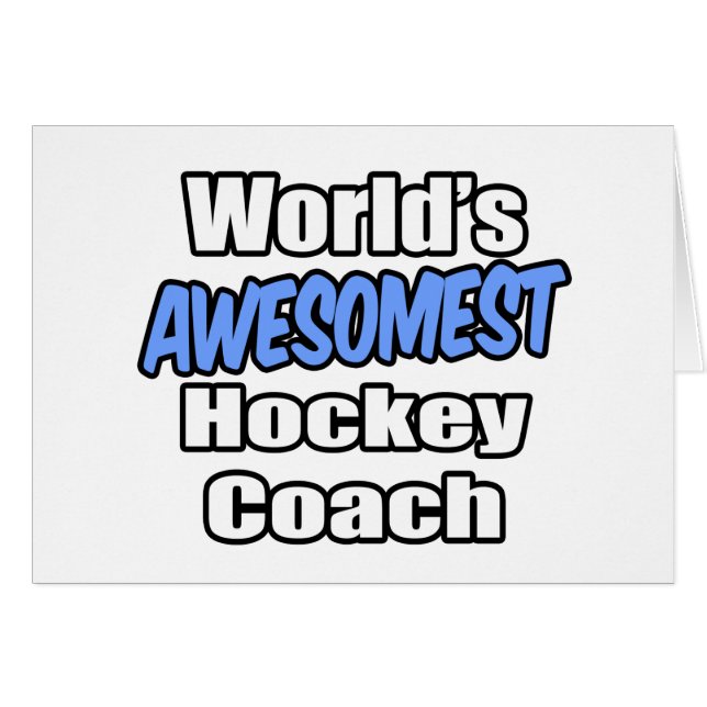 World's Awesomest Hockey Coach Hälsningskort (Framsidan Horizontal)