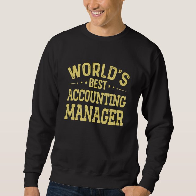 World's Best Accounting Manager Job Title Accounti Lång Ärmad Tröja (Framsida)