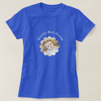 World's Best Auntie Photo in Flower Custom T Shirt