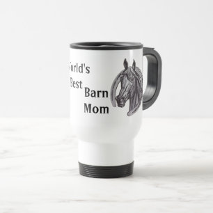 Worlds Best Barn Mamma Sketch Black White Horse Resemugg