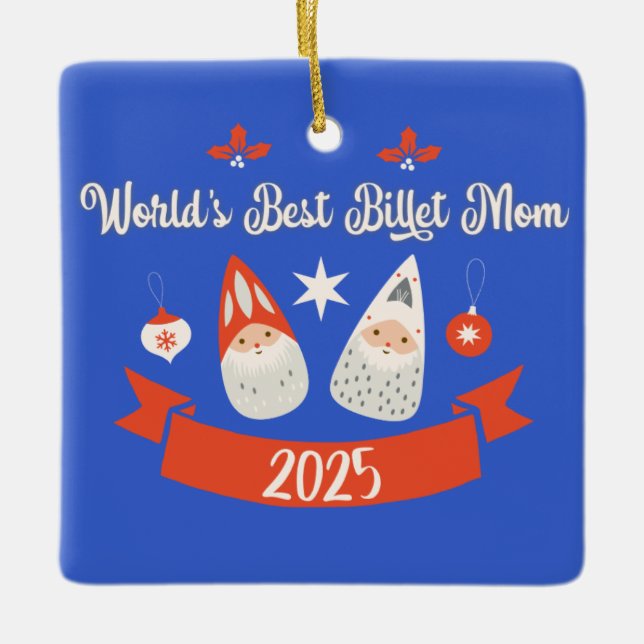 World's Best Billet Mom Custom Christmas  Julgransprydnad Keramik (Framsida)