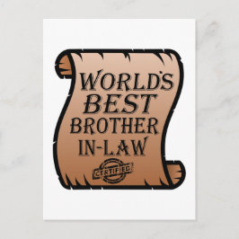 Worlds Best Brother-in-law Certificate Funny Vykort