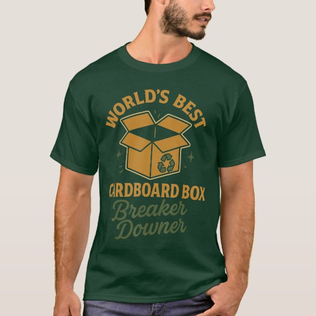 Worlds Best Cardboard Box Breaker Downer Funny Eco T Shirt (Framsida)