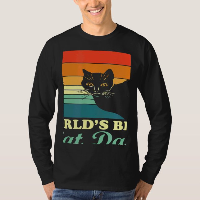 World's Best Cat Dad Cat Dad Retro Style T Shirt (Framsida)