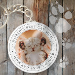 World's Best Cat Mamma Classic Simple Photo Nyckelring<br><div class="desc">Den här enkla och klassiska designen består av serif-typografi och lägger till ett anpassningsbar-foto.</div>