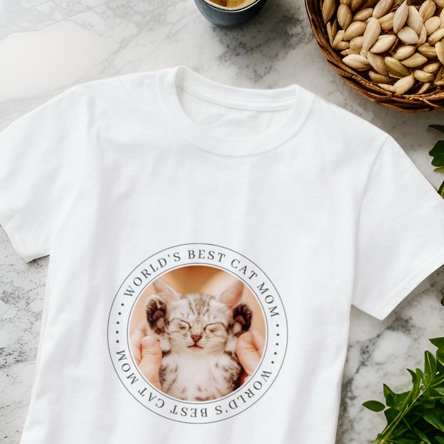 World's Best Cat Mamma Classic Simple Photo T Shirt (Skapare uppladdad)