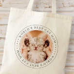 World's Best Cat Mamma Classic Simple Photo Tygkasse<br><div class="desc">Den här enkla och klassiska designen består av serif-typografi och lägger till ett anpassningsbar-foto.</div>
