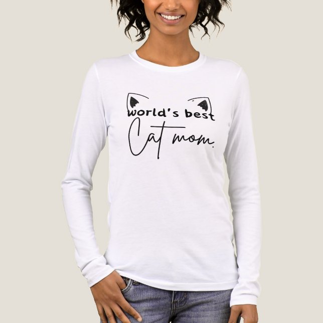 World's Best Cat Mamma Tri-Blend Långärmad Shirt - T Shirt (Framsida)