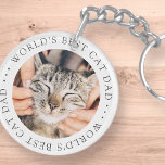 World's Best Cat Pappa Elegant Simple Anpassningsb<br><div class="desc">Den här enkla och klassiska designen består av serif-typografi och lägger till ett anpassningsbar-foto.</div>