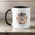 World's Best Cat Pappa Elegant Simple Anpassningsb Mugg<br><div class="desc">Den här enkla och klassiska designen består av serif-typografi och lägger till ett anpassningsbar-foto.</div>