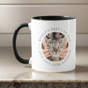 World's Best Cat Pappa Elegant Simple Anpassningsb Mugg