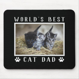 World's Best Cat Pappa Photo Tass avtryck Black Musmatta