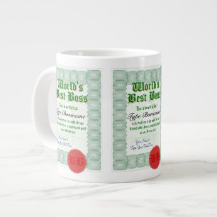 World's Best Chef Award Certificate Jumbo Mugg