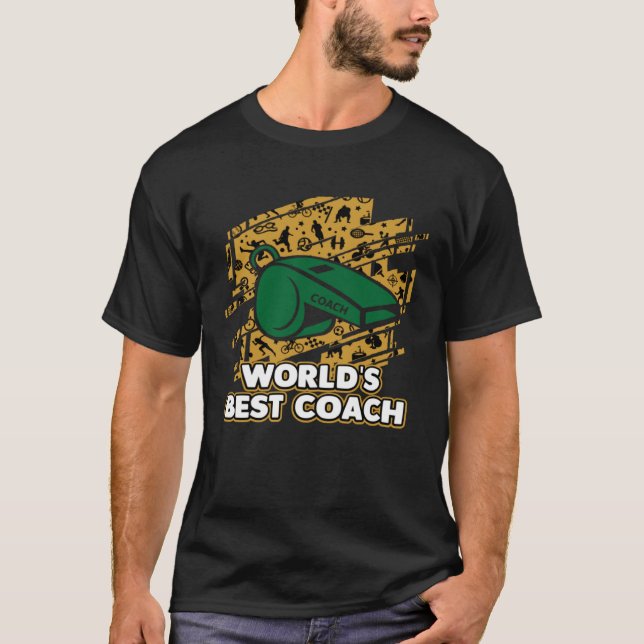 Worlds Best Coach Ord Trainer Citate Training T Shirt (Framsida)