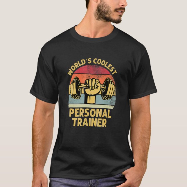 Worlds Best Coolest Personal Trainer Gym Traning M T Shirt (Framsida)