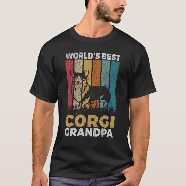Worlds best Corgi Grandpa T Shirt (Framsida)