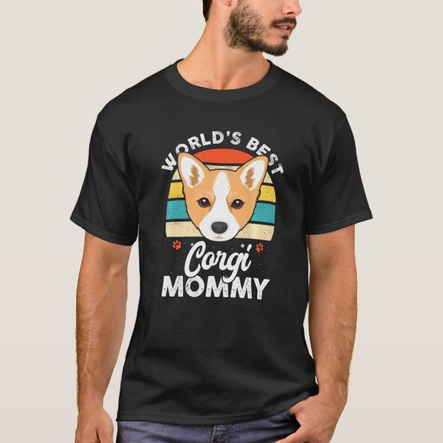 Worlds Best Corgi Mamma Hund T Shirt (Framsida)