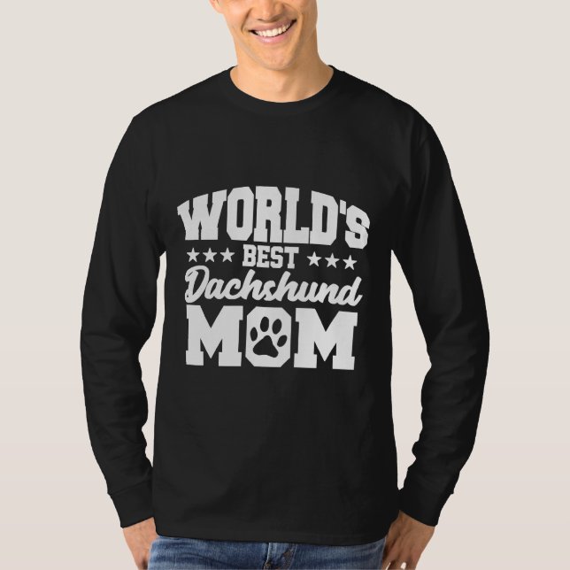 Worlds Best Dachshund Mamma T Shirt (Framsida)