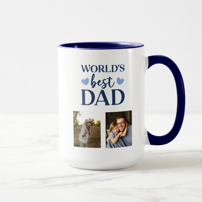 World's Best Dad 2 photo collage coffe Mug Mugg (Höger)