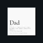 World's Best Dad Daddy Father Papa Definition Fun Canvastryck<br><div class="desc">Personalise the definition for your special dad,  daddy,  papa or father to create a unique gift for Farther's day,  birthdays,  Christmas or any day you want to show how much he means to you. A perfect way to show him how amazing he is every day. Designed by Thisisnotme©</div>