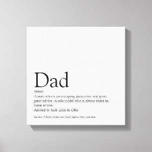 World's Best Dad Daddy Father Papa Definition Fun Canvastryck