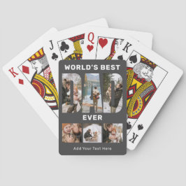 World's Best Dad Ever Custom 6 Photo Gray Casinokort