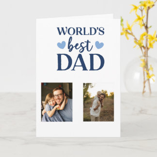 Worlds Best Dad Photo Card | Father's Day 2026 Kort