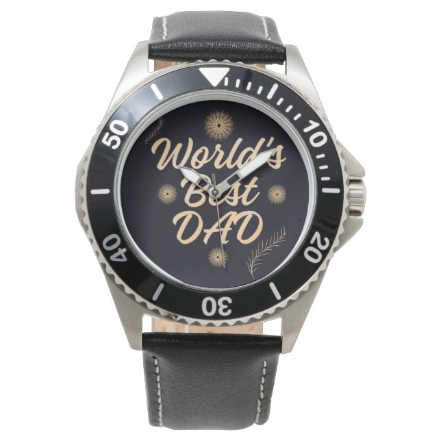 World's Best Dad  Simple Typography Fathers Armbandsur (Framsida)