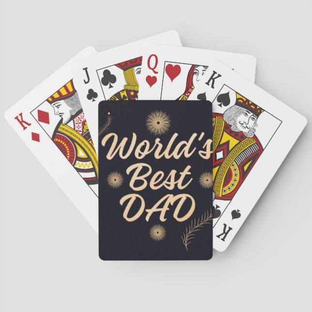 World's Best Dad  Simple Typography Fathers Casinokort (Baksidan)