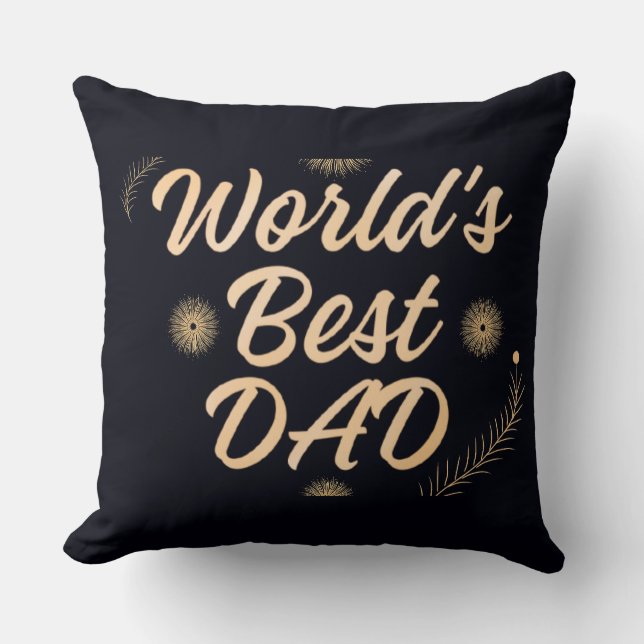 World's Best Dad  Simple Typography Fathers Kudde (Framsida)