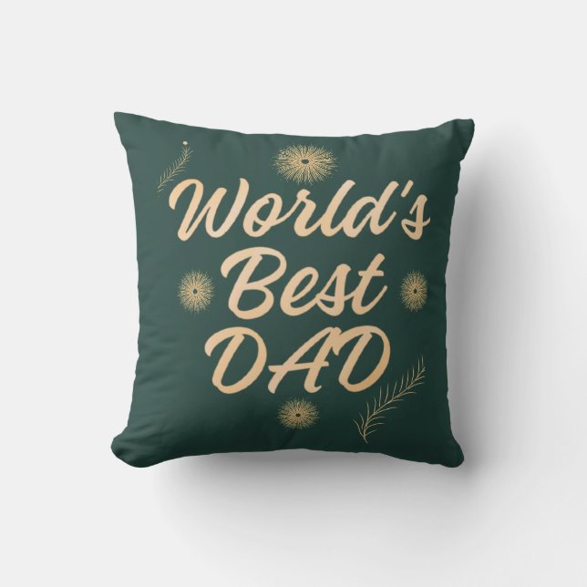 World's Best Dad  Simple Typography Fathers Kudde (Framsida)