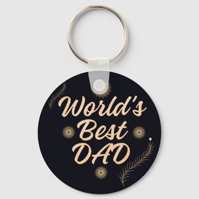 World's Best Dad  Simple Typography Fathers Nyckelring (Framsida)