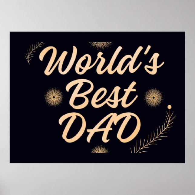 World's Best Dad  Simple Typography Fathers Poster (Framsidan)