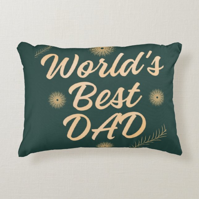 World's Best Dad  Simple Typography Fathers Prydnadskudde (Framsidan)