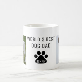 World's Best Dog Dad, Custom Photo And Name, Kaffemugg