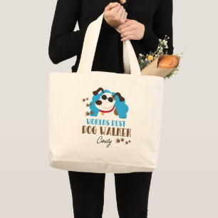 Worlds Best Dog Walker Tote Bag Jumbo Tygkasse