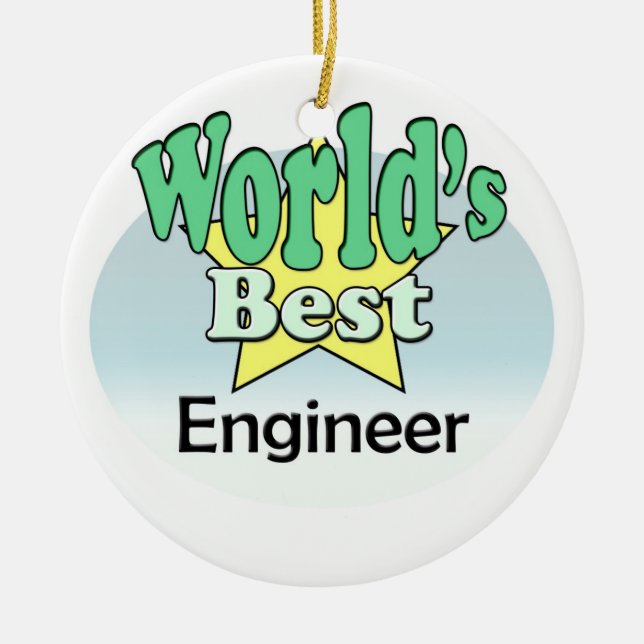 World's best Engineer Julgransprydnad Keramik (Framsidan)