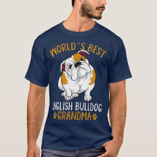 Worlds Best English Bulldog Grandma Hundägare T Shirt
