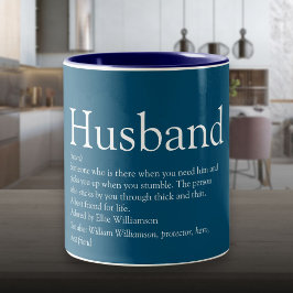 World's Best Ever Husband Definition Två-Tonad Mugg