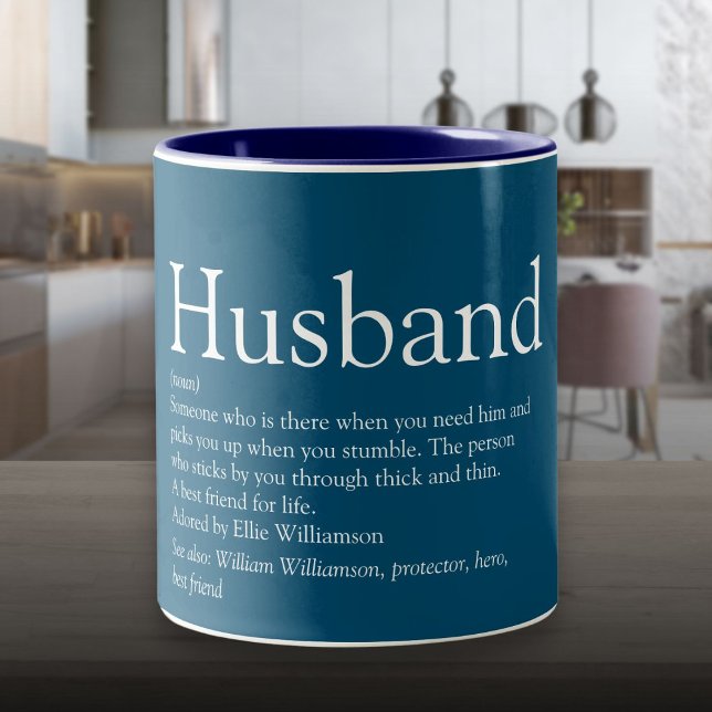 World's Best Ever Husband Definition Två-Tonad Mugg (World's Best Ever Husband Definition Two-Tone Coffee Mug)