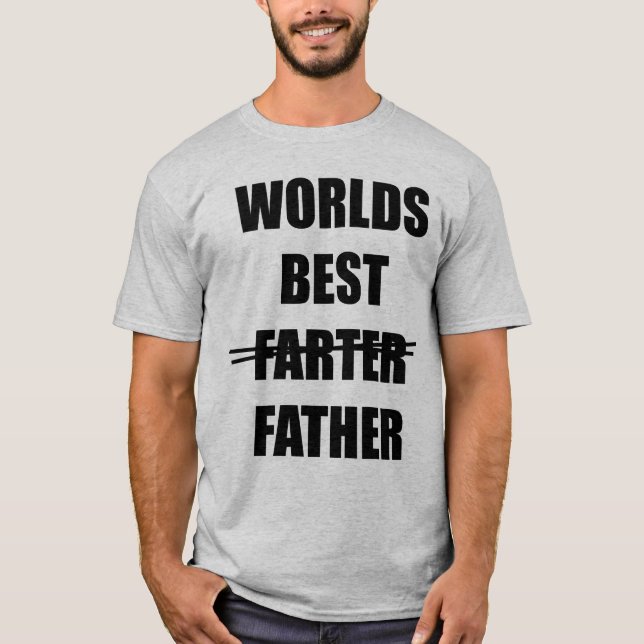 Worlds Best Farter (Far) Humourous T-Shirt (Framsida)