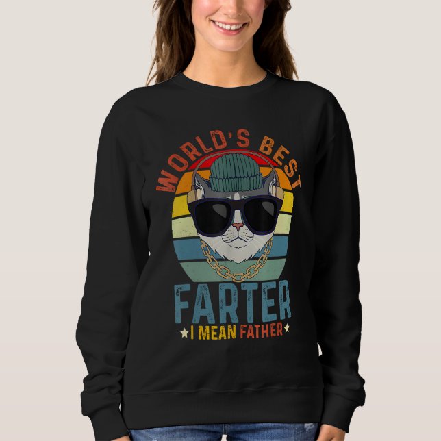 Worlds Best Farter I Mean Father  Best Cat Dad Eve T Shirt (Framsida)